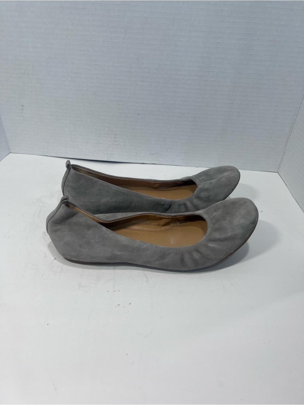J. Crew Gray Suede Ballet Flats
